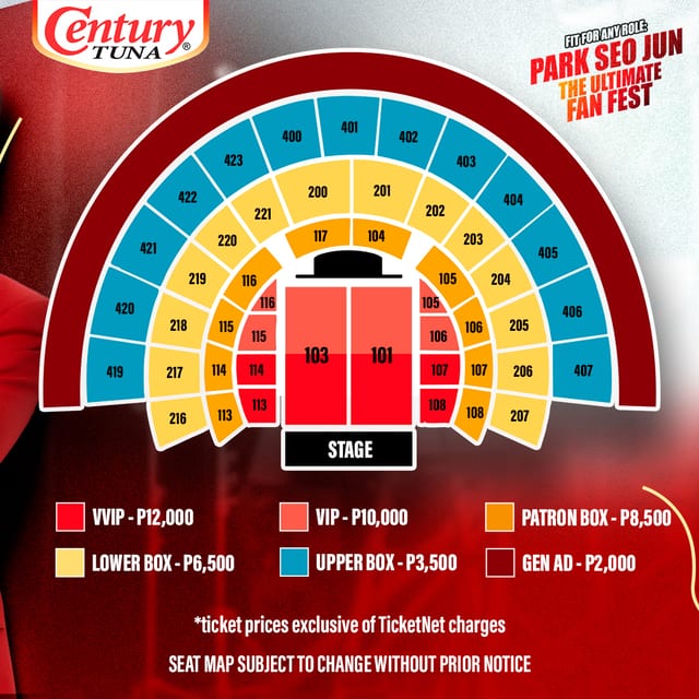 Park Seo Joon Ticket Prices and Seat Plan